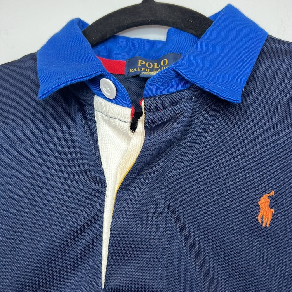 NWOT POLO Ralph Lauren Kids Blue Colorblock Short Sleeve Dress Shirt Boys Size 7 - Picture 5 of 7